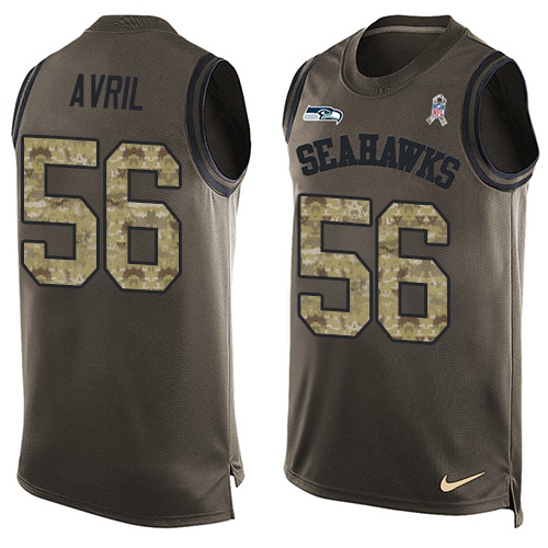Nike Seahawks #56 Cliff Avril Green Men's Stitched NFL Limited Salute To Service Tank Top Jersey